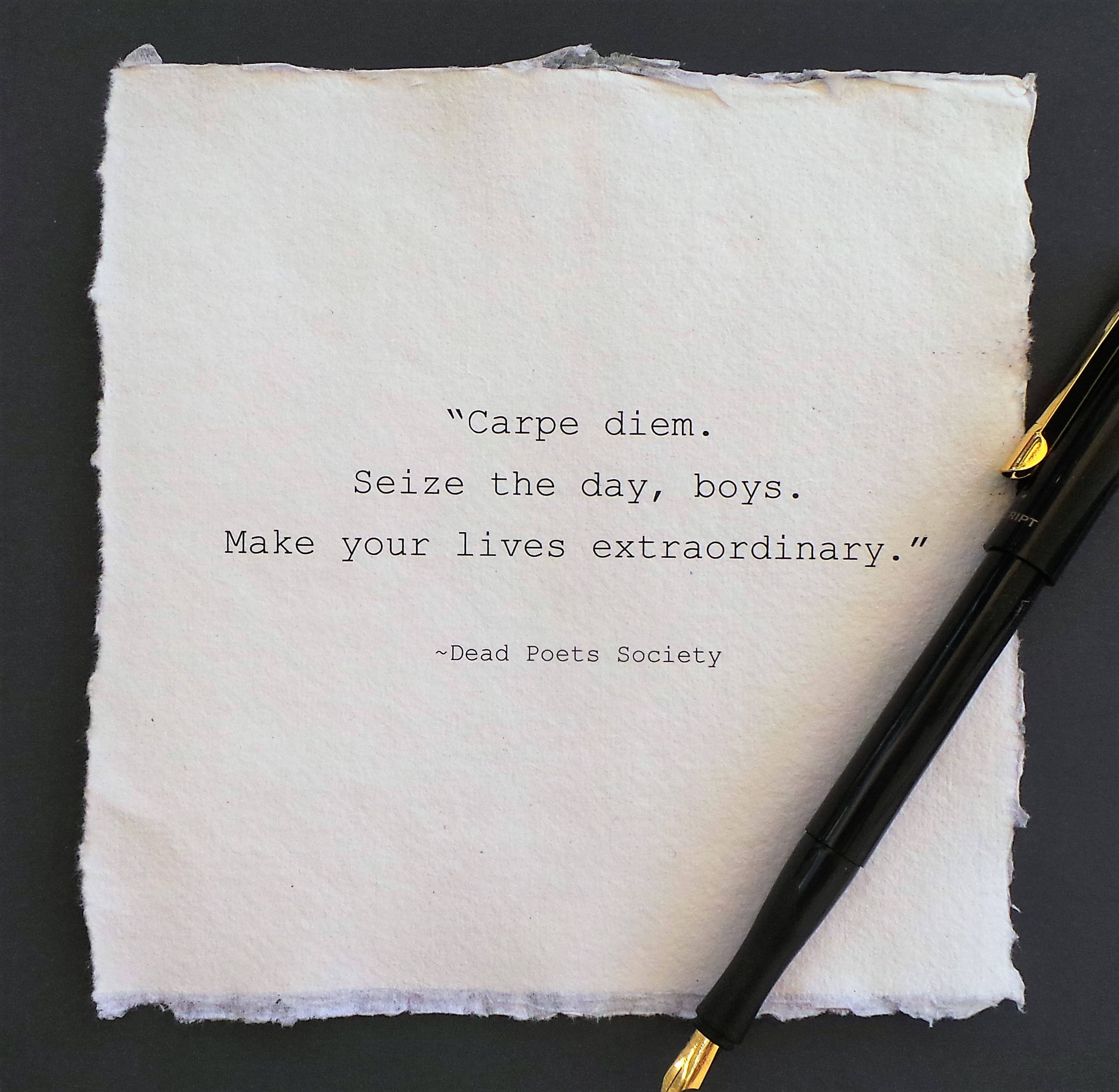 Dead Poets Society Quotes Dead Poets Society Zitatcarpe Diem Typographie Schriftzitat | Etsy  Österreich