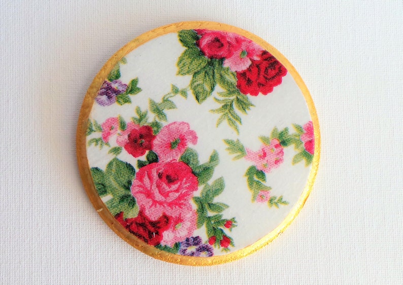 vintage florals Vintage Roses Floral coasters kitchen table decor Shabby Chic table decor set of 4 floral drink mats flowers print