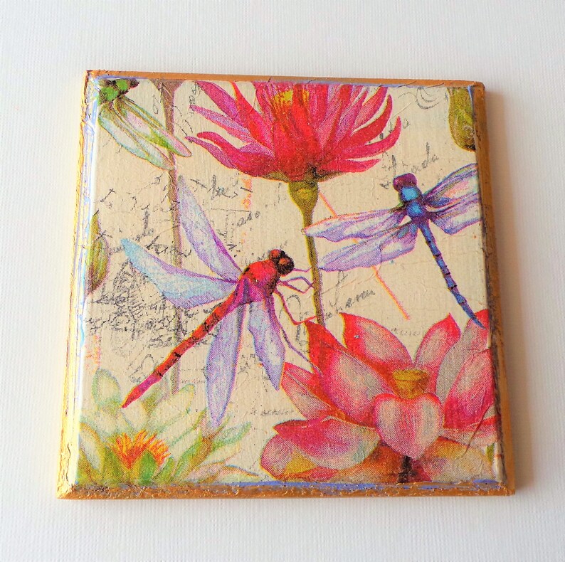 Handmade Dragonfly coasters Set of 4 decorative dragonflies Etsy