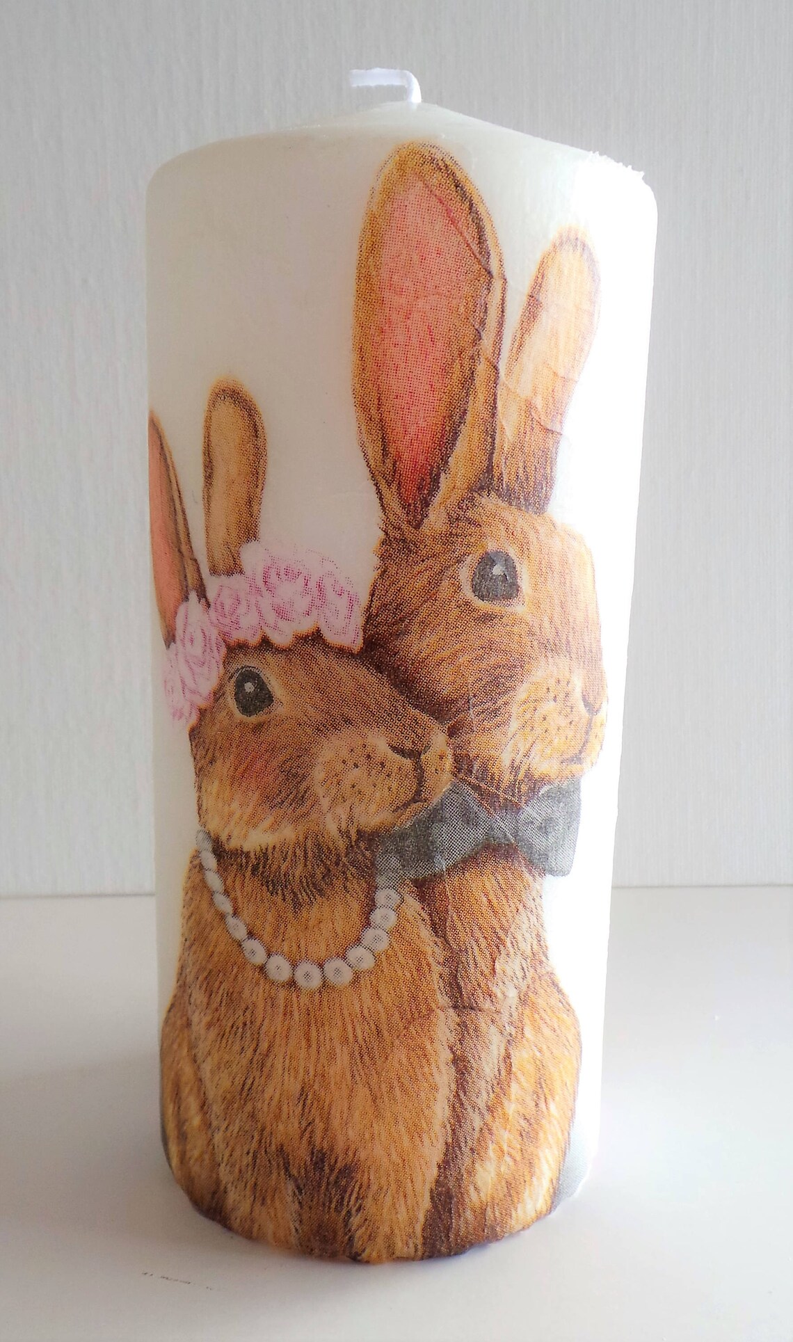 Rabbits candle wedding candle gift rabbit lovers gift Etsy