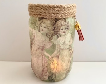 Fairy Light Jar: Handmade Decoupage Lantern
