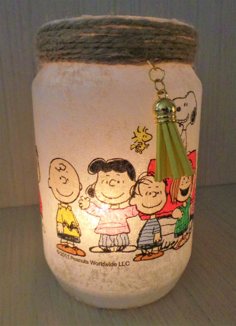 Snoopy Candle holder Charlie Brown jar light Snoopy | Etsy