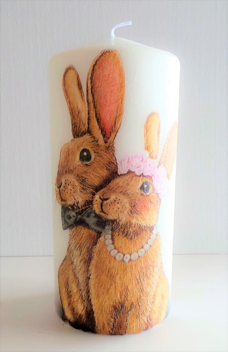 Rabbits candle wedding candle gift rabbit lovers gift Etsy