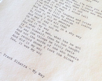 My Way Lyrics Etsy