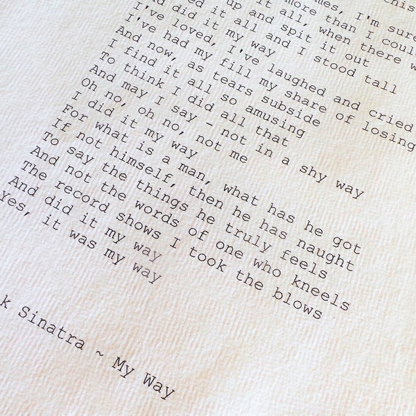 Frank Sinatra Lyrics Etsy