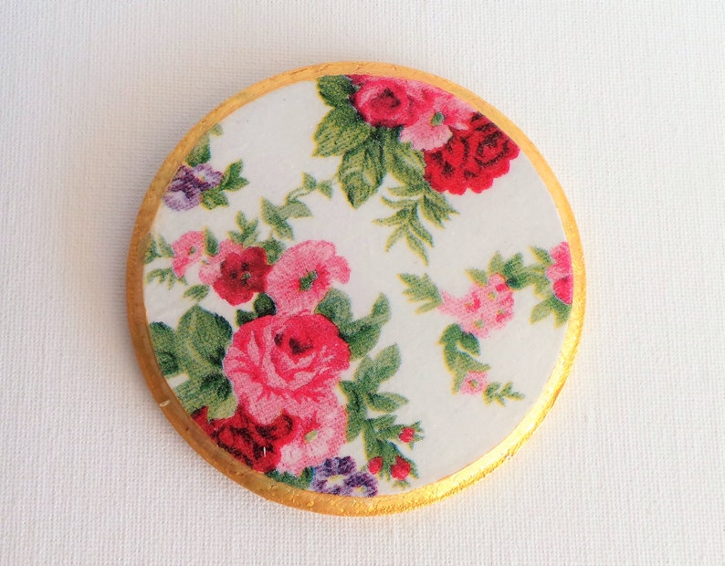 vintage florals Vintage Roses Floral coasters kitchen table decor Shabby Chic table decor set of 4 floral drink mats flowers print