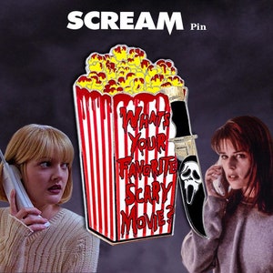 Scream Horror Enamel Pin | Wes Craven | 90&#39;s Lapel Horror Brooch | Scary Movie | Enamel Pins Movies | Horrorpins