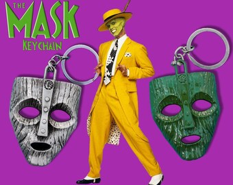 Jim Carrey Mask Keychain For Men and Ring Hollow Mini Key Holder Porte Cle - Green main image 0