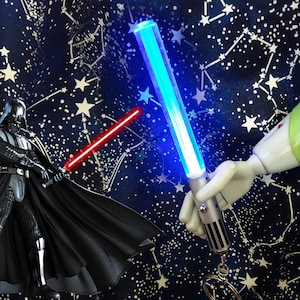 Lightsaber UV Keychain | Star Wars Inspired Miniature Light Sword | Darth Vader Ultra Violet Tool Toy | Luke Skywalker Gift Glow In The Dark