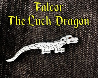 Falcor Dragon Enamel Pin | The NeverEnding Story Movie Character | The Luck Dragon | Lapel Pin | Denim Jacket Gift