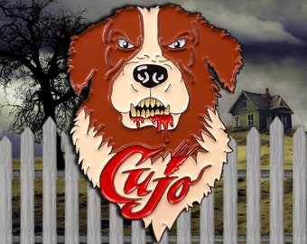 Cujo Horror Enamel Pin | Stephen King Dog Book Film | Saint Bernard Scary K9 Animal 1983 Movie | Lapel Pin Jacket 80s Gift