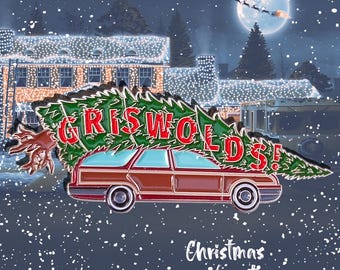 Christmas Vacation Enamel Pin | Clark Griswold's Station Wagon | National Lampoon's Xmas Movie | Holiday Lapel Gift | Enamel Pins Movies
