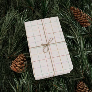 Christmas Rainbow Grid Wrapping Papers, Colorful Gift Wrap, Holiday Present Packaging, Festive Xmas Decor, Modern Design, Wrapping Supplies image 5