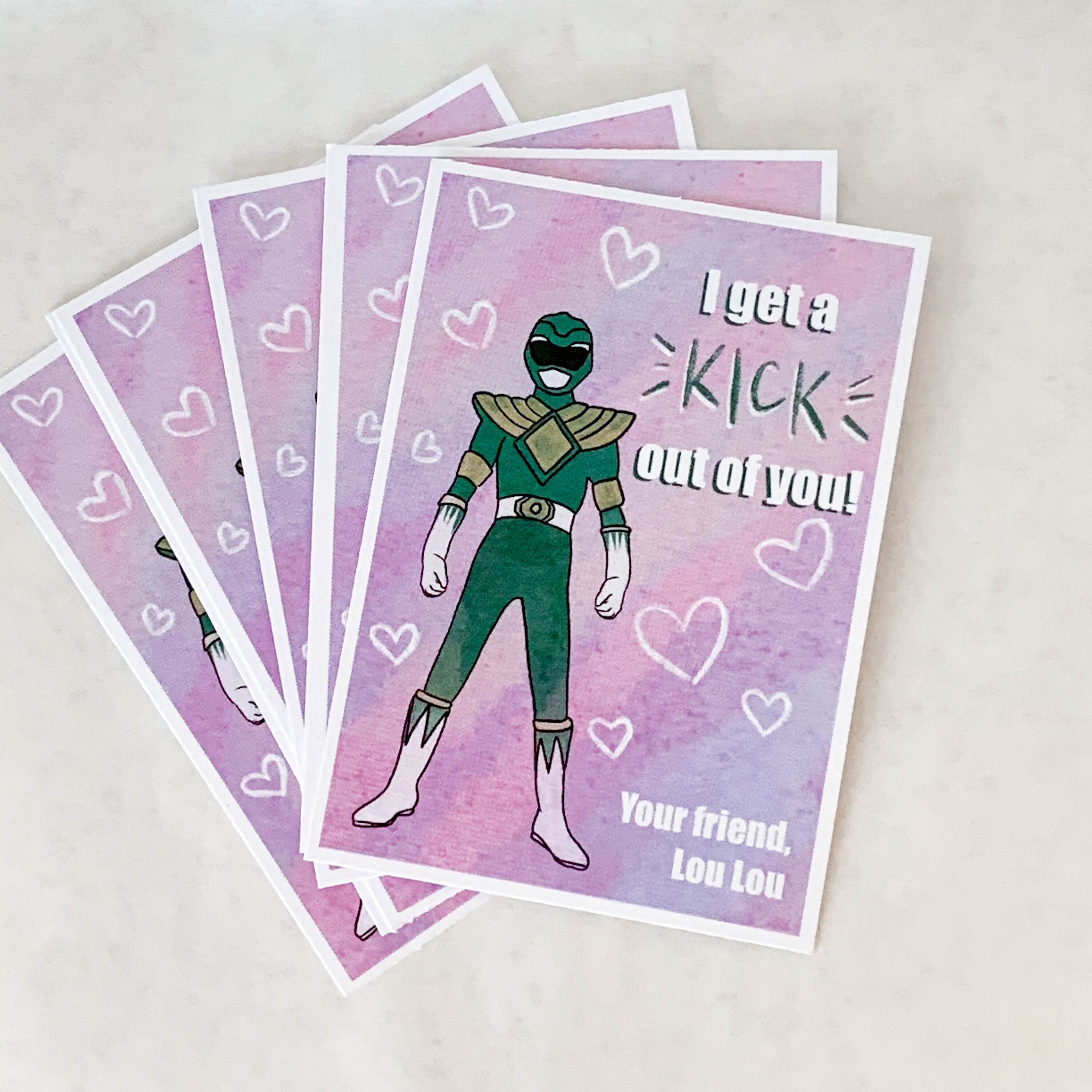 PDF Download Power Rangers Valentine's Card i Get a Kick Out of You - Etsy