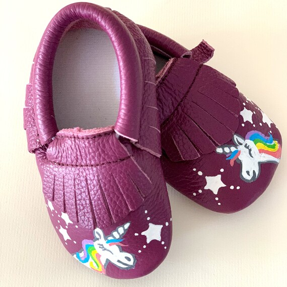 unicorn baby moccasins
