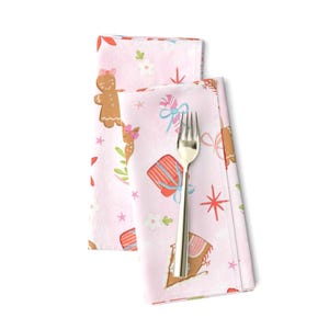 Girly kerstdinerservetten (set van 2) | Grillige roze kerstservetten