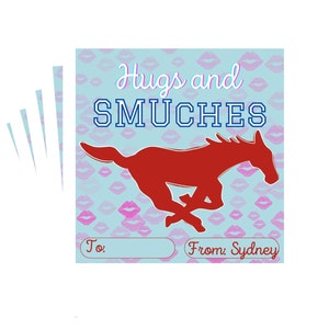 PERSONALIZED Pony Valentinstag Karte ""Hugs and SMUches"" - PDF zum Download."