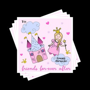 PERSONALISIERTE Prinzessin Valentinstag Karten - Individuell gestaltete Kinder Valentinstag zum Ausdrucken - DIY Klassenzimmer Valentinstag Karten PDF
