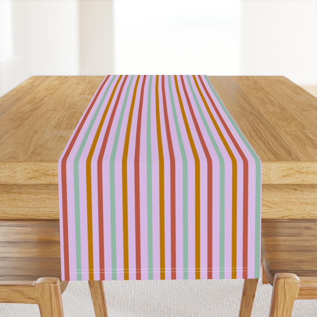 Peppermint Christmas Stripe Luxe Cotton Sateen Table Runner 3 Sizes…