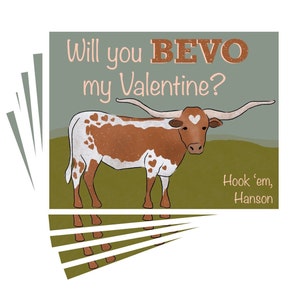 Carte de Saint-Valentin Longhorn PERSONNALISÉE - PDF à télécharger