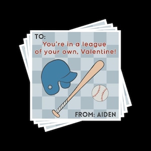 PERSONALIZED Baseball Valentine Cards – Custom Boys Sports Valentines – Home Run Valentine’s Day Cards – Printable PDF