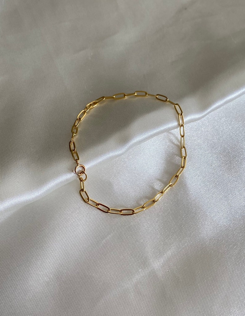 Gold Paperclip Non Tarnish Bracelet 14k Gold Fill Dainty Gold Christmas Gift for Her Rainbow Pendant Jewelry