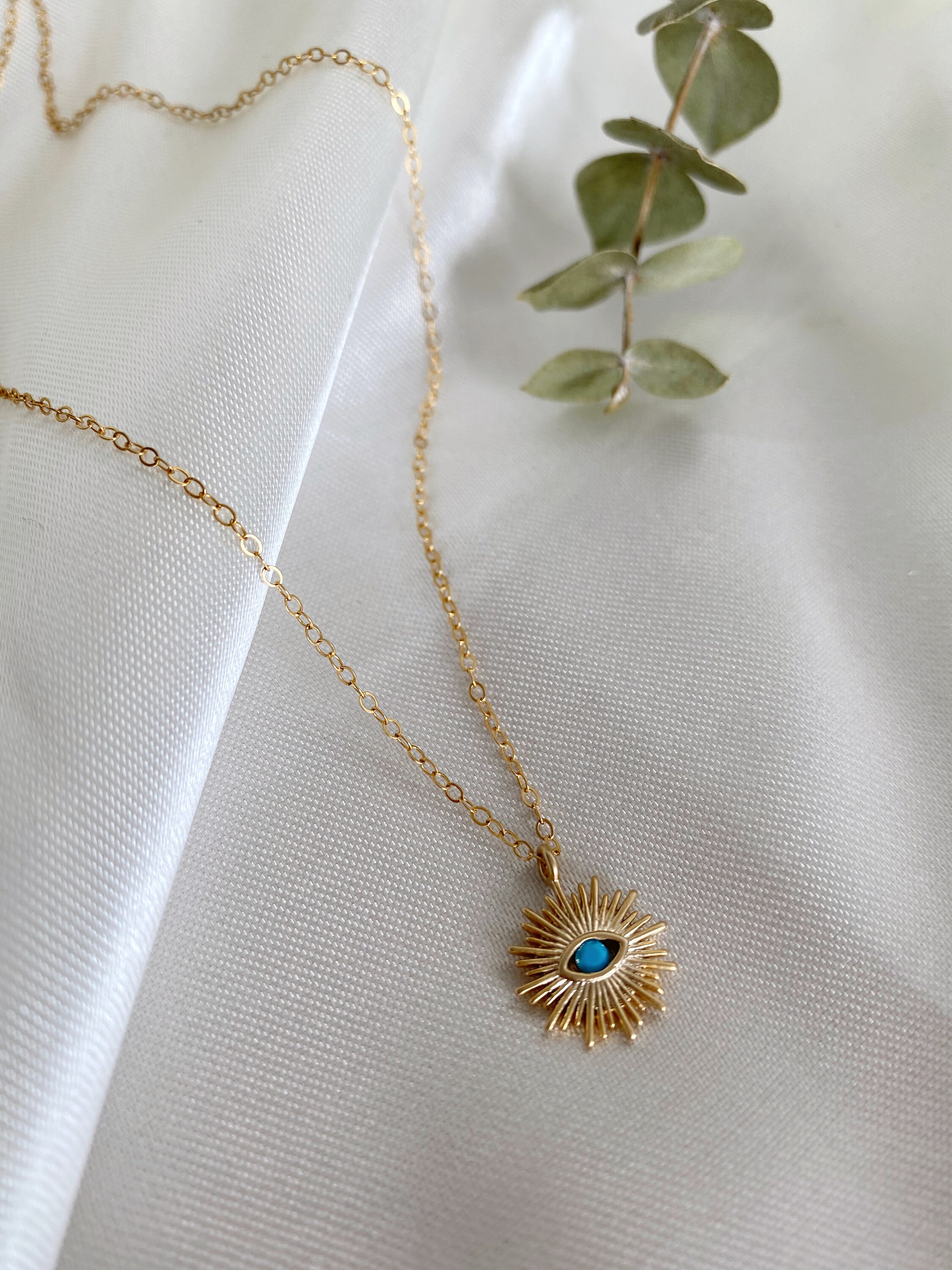 Gold Evil Eye Necklace / Star Necklace 