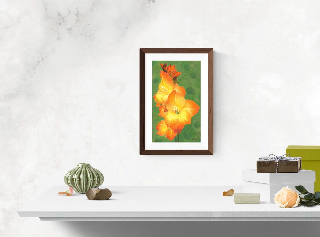 Orange Flower Wall Art Vibrant Floral Original Painting Etsy UK