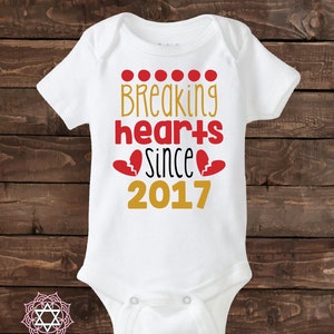 Breaking hearts since (year) - St. Valentine&#39;s Shirt - Valentine&#39;s Day Shirt - First Valentine&#39;s Day