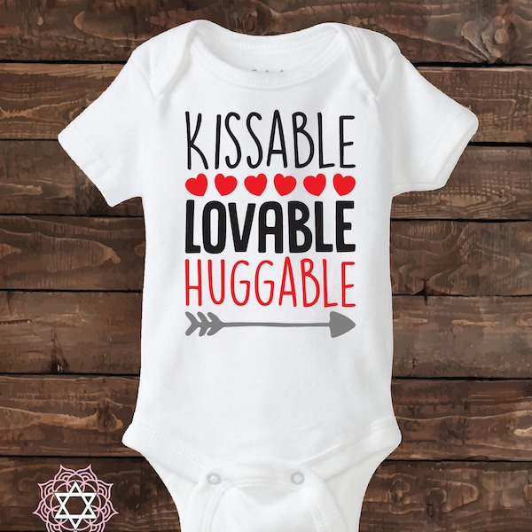 Kissable lovable huggable - St. Valentine's Shirt - Valentine's Day Shirt - First Valentine's Day