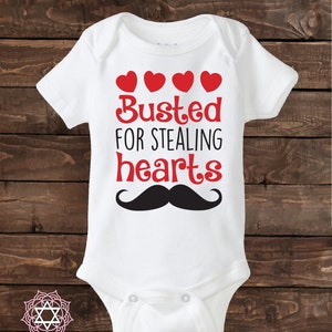Busted for stealing hearts - St. Valentine&#39;s Shirt - Valentine&#39;s Day Shirt - First Valentine&#39;s Day
