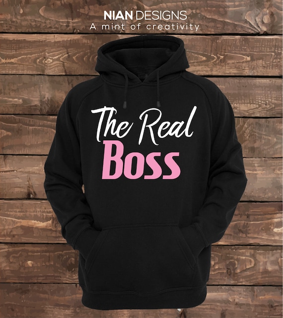 Couple Hoodies Set of 2 Couple Hoodies The Boss and The Real Boss Matching Couple Hoodies