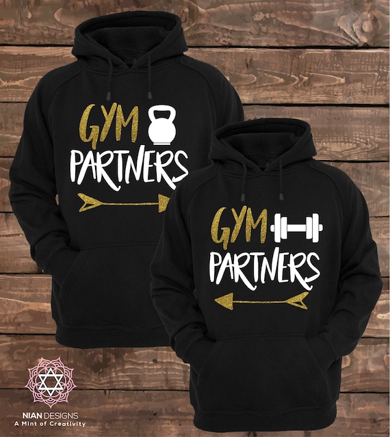 Gym Parejas juego sudaderas con capucha Parejas - Etsy México