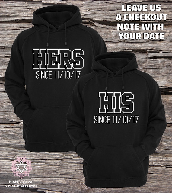 His Hers Hoodie, Matching Couple Hoodie, Couple Valentines Hoodie