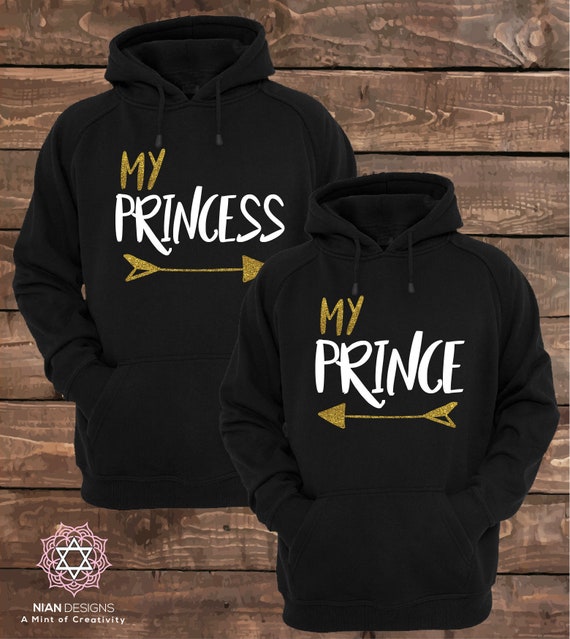 prince and princess couple sweatshirts