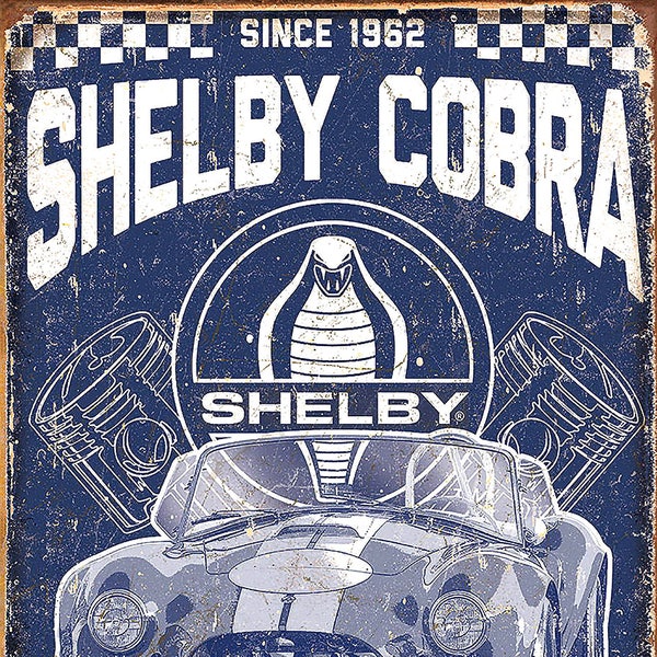 Shelby Cobra, Retro Metal Sign/Plaque o Fridge Magnet, Cars, Garage, Man Cave, Workshop