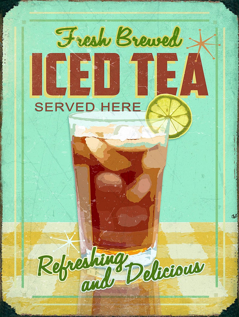 Fresh Brewed Iced Tea Retro Metal Sign/plaque or Fridge Etsy UK