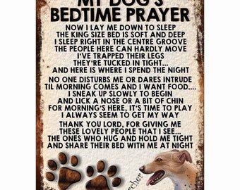 My Dog's Prayer Lurcher Dog cute dog Retro Metal Sign / Fridge Magnet/ Funny Dog Gift for dog lover