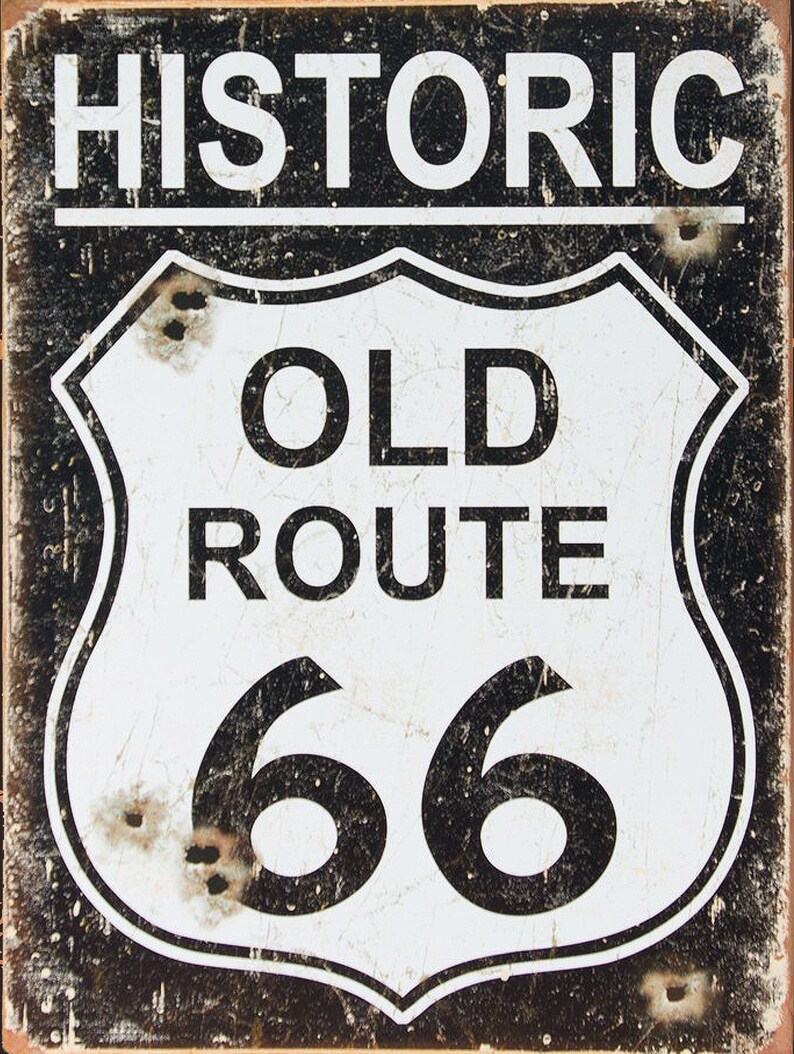 Historic Route 66 Retro Metal Sign/plaque or Fridge Etsy UK