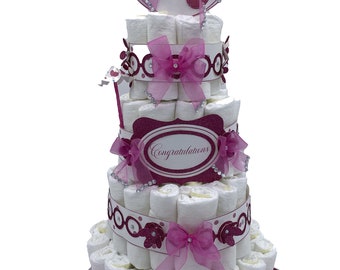 Baby Steps Diaper Cake - Girl