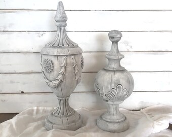 Finial Shabby Chic Decor Decorative Finials Acorn Finial Etsy