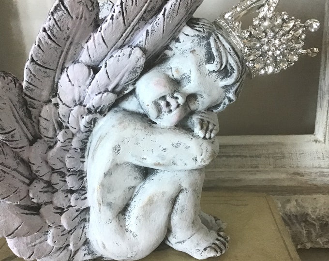 Petite Cherub Statue Sleeping Cherub Statue Crowned Cherub Statue