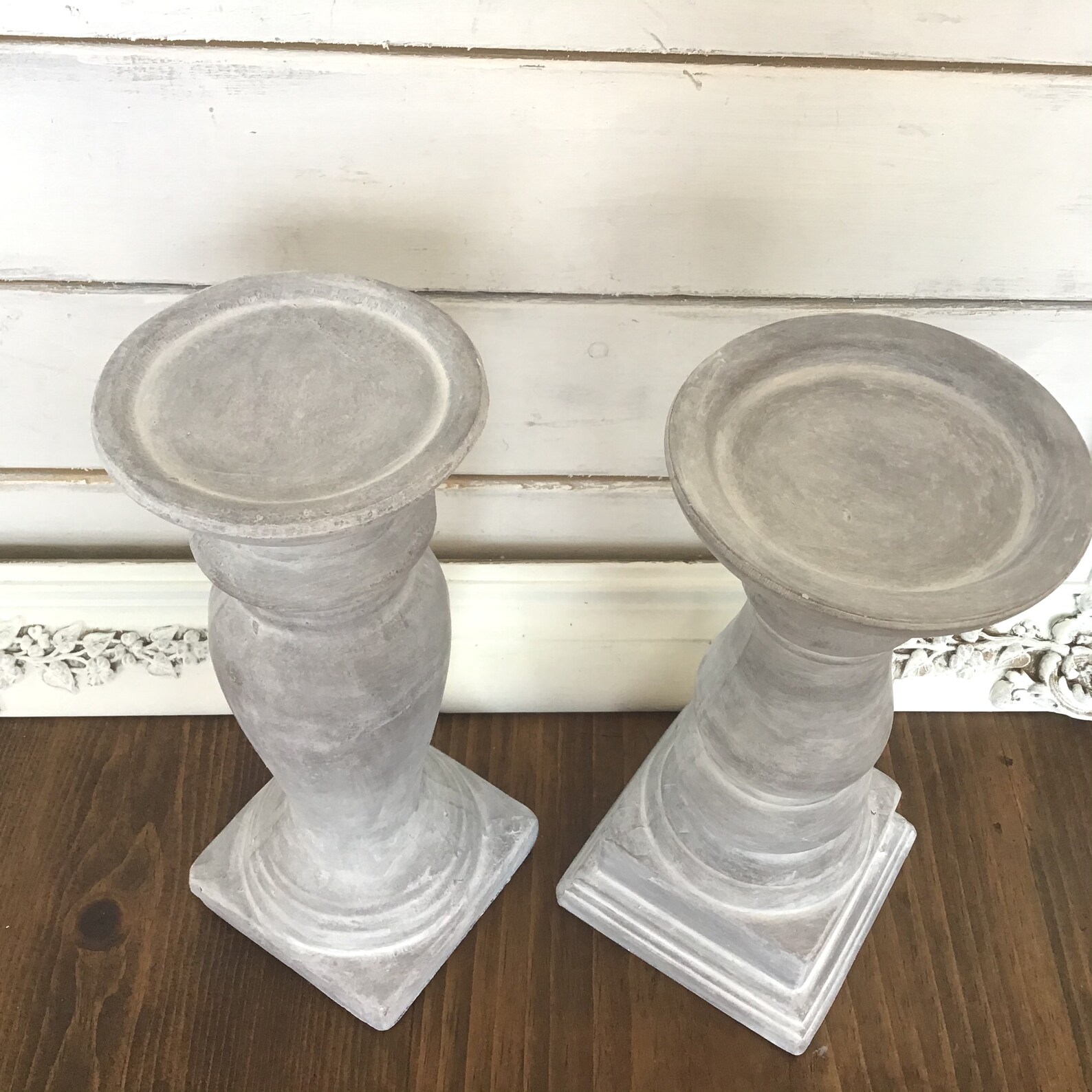 Wedding candle holders Whitewashed candle holders French Etsy