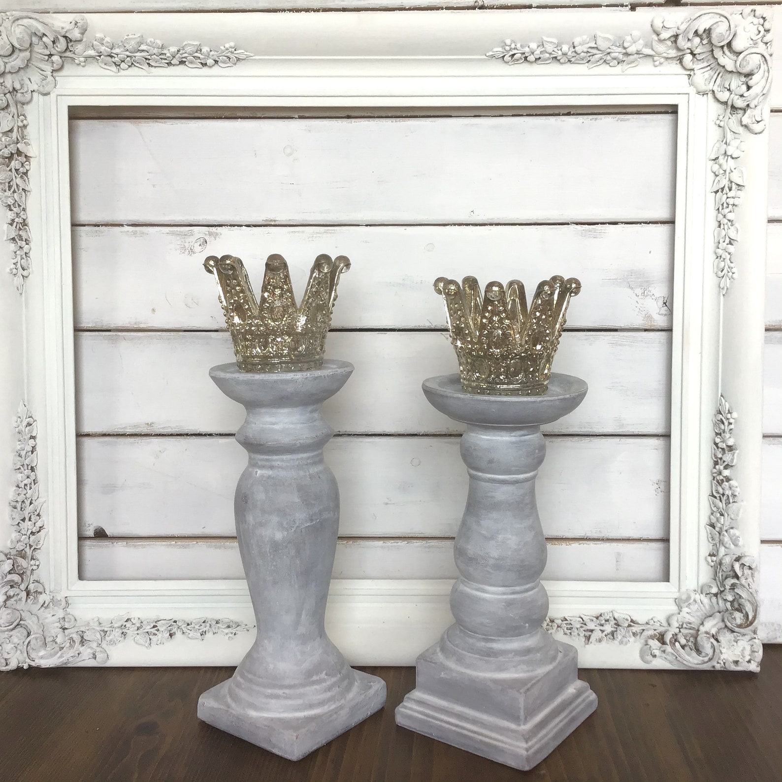Wedding candle holders Whitewashed candle holders French Etsy
