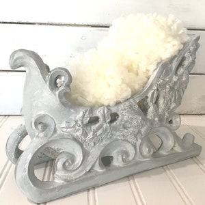 Tabletop Christmas sleigh French country Christmas Christmas sleigh decor Christmas centerpiece decor