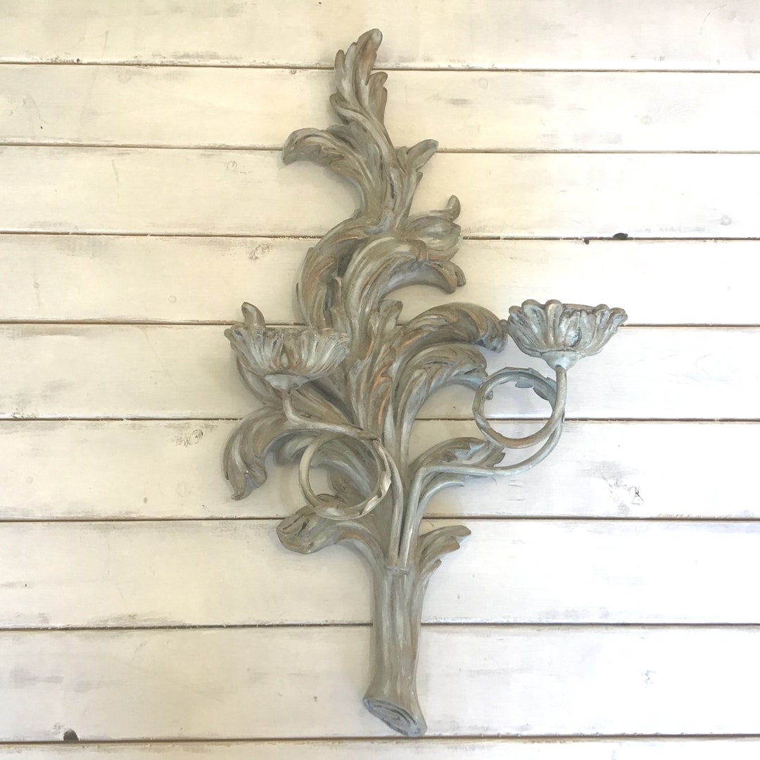 French Country Candle Sconce Ornate Candle Sconce Large Candle Sconce ...