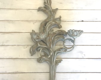 French country candle sconce Ornate candle sconce Large candle sconce French country wall decor Wall candle sconce Cottage wall decor