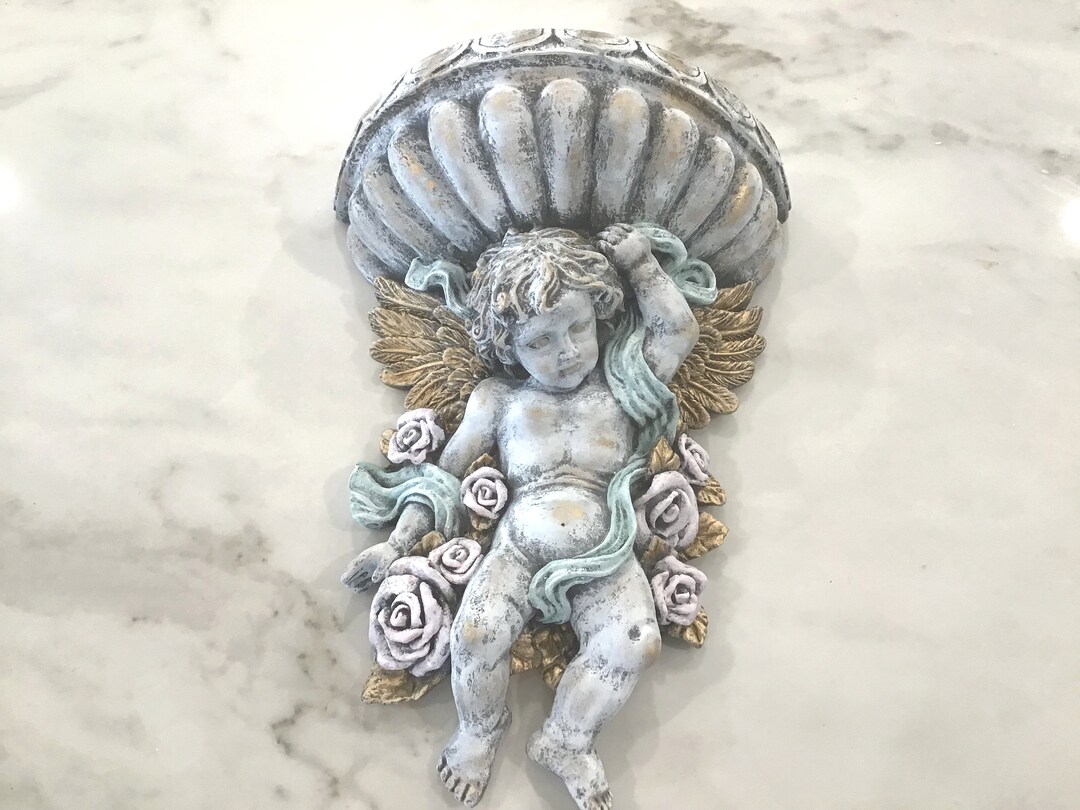 Cherub Wall Sconce Shabby Cottage Chic Wall Sconce Sconce - Etsy