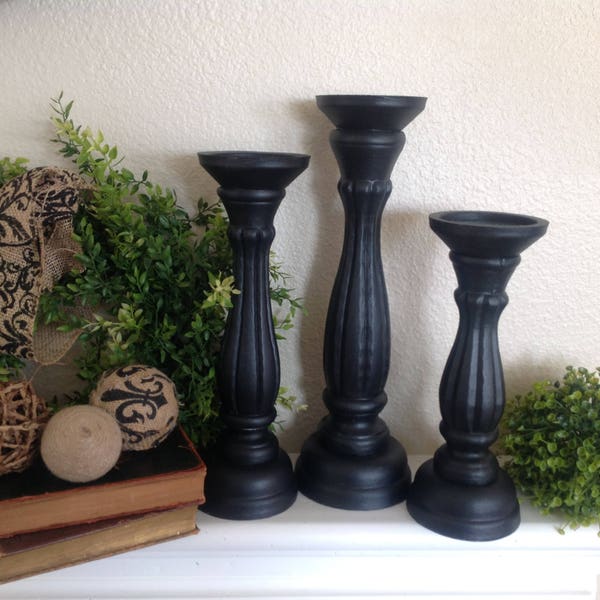 Black Candle Holder Etsy