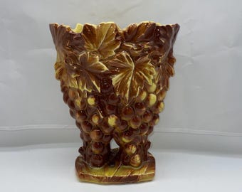 McCoy Pottery Grape and Leaves Double Vase